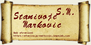 Stanivoje Marković vizit kartica
